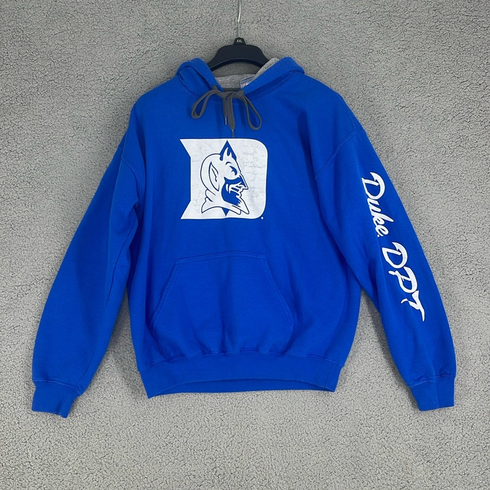 Duke Blue Demon blue hoodie long sleeve kangaroo pocket draw string men’s medium